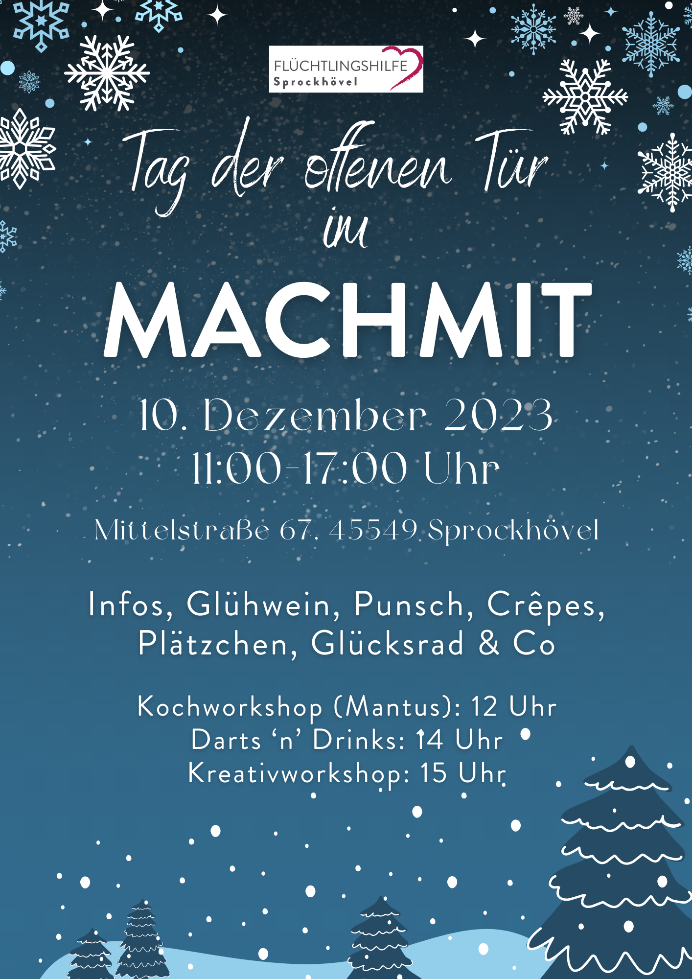 Einladung zum Tag der offenen Tür am 10.12.2023 von 11-17 Uhr im MachMit (Mittelstr. 67 in Sprockhövel)
