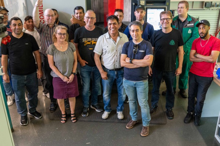 Gruppenfoto bei ABC in Gevelsberg im Rahmen einer Betriebsbesichtigung