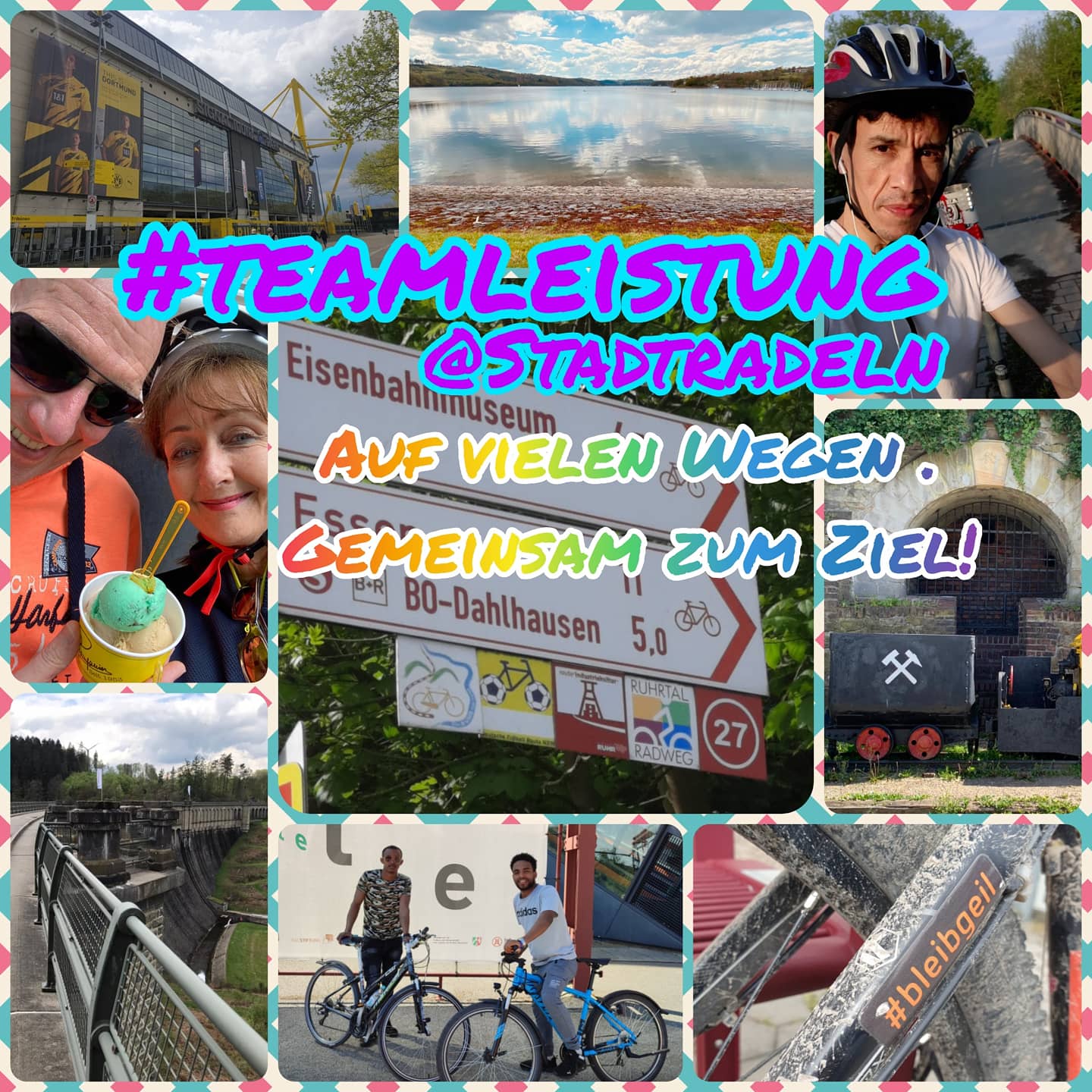 Collage_Fotos Stadtradlen_Orte und Personen