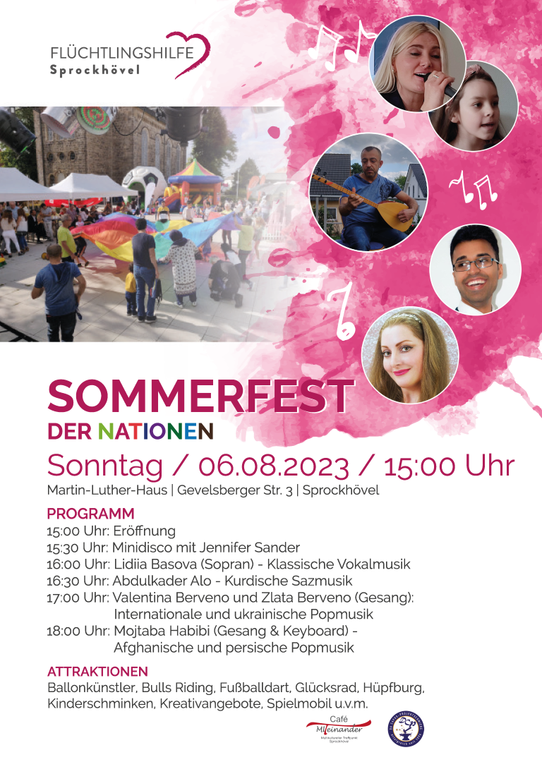 Plakat Sommerfest der Nationen 6.8.2023